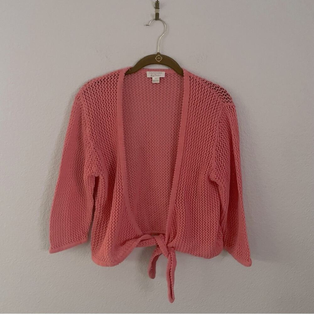 Pink Open Knit Sweater Wrap Balletcore